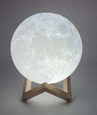 Lámpara Luna 3D Luz Nocturna LED Cambio de Color Control Remoto USB Recargable con Soporte
