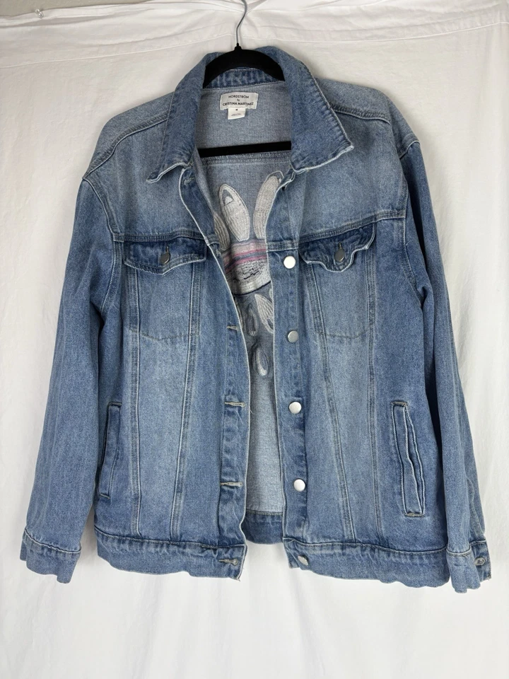 Nordstrom by Cristina Martinez Gender Inclusive Oversize Denim Jacket Size M EUC - Image 3 of 4