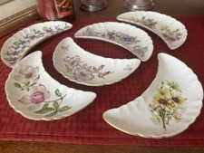 Crescent Moon Shaped Relish Trays 6 Pieces