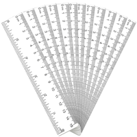 12 StüCk Kunststoff Lineal 15Cm/ 6 Zoll, Transparentes Messlineal Aus Kunststoff