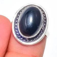 Black Onyx Gemstone Handmade 925 Sterling Silver All Size Ring For Gift