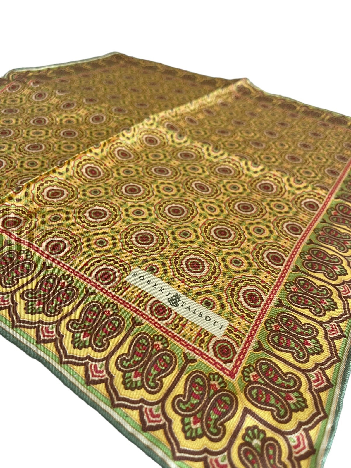 Robert Talbott  Pocket Square Silk Designer Musta… - image 3