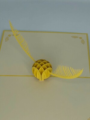 Golden Snitch 3D Pop Up Card Harry Potter Hogwarts Wizarding