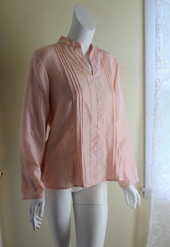 j.jill -Sz M Romantic Feminine Dusty Pink Silk Cri