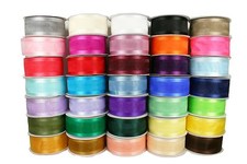 1-1/2" Organza SATIN EDGE Sheer Ribbon 100 nylon Choose Color  Yards Amount