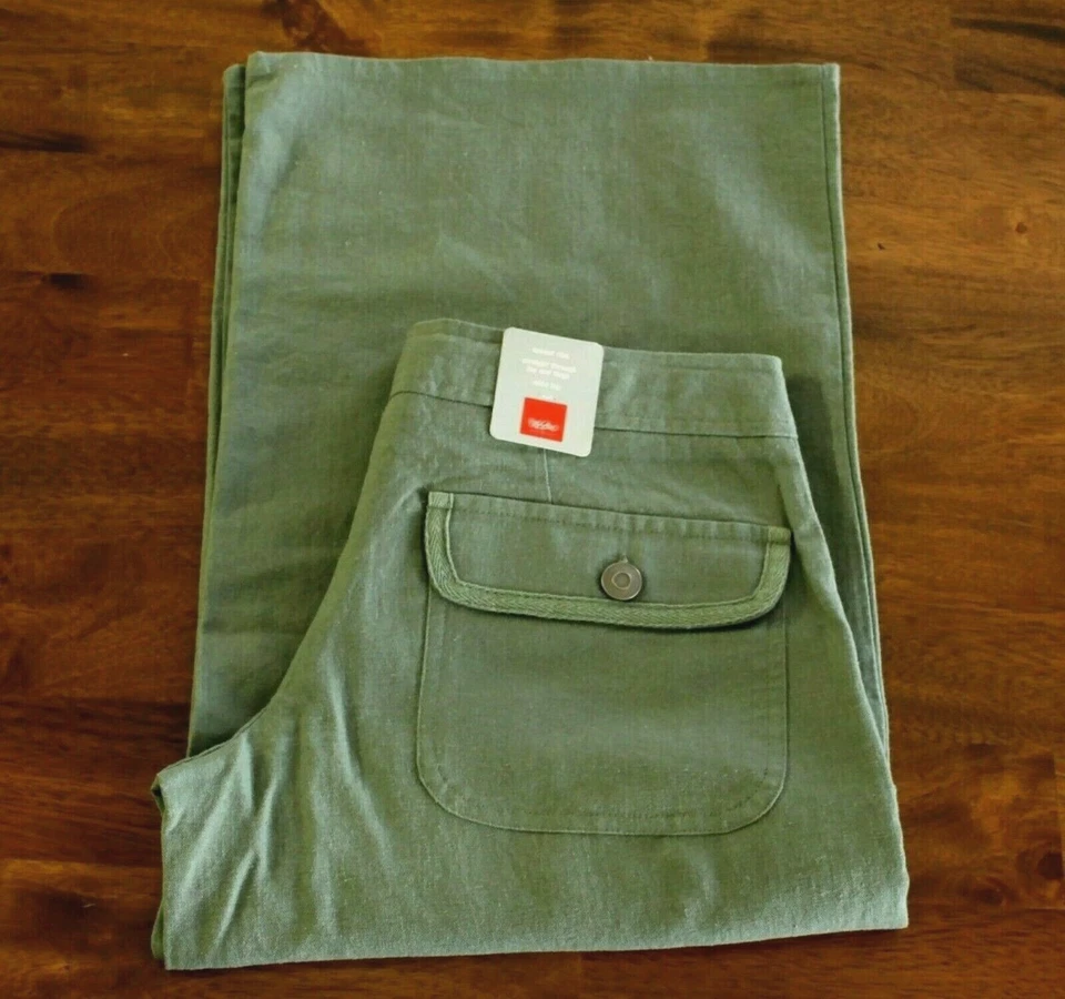 Women's Size 1 Mossimo Pants Cropped New Linen Green Juniors Inseam 19" - Image 2 of 2