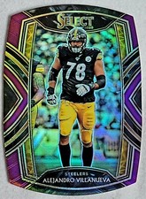 Alejandro Villanueva 2020 Panini Select Purple Die Cut Club Level STEELERS