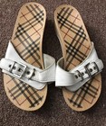 BURBERRY WOOD AND LEATHER  Clogs Size 8 Preowned 100% Authentic — photo 1