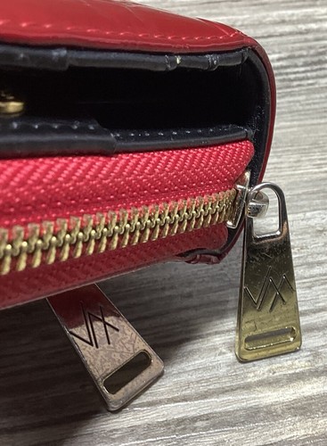 Clutch Purse Cross Body Red Patent Pebble Leather No Strap Vera May Australia - Picture 13 of 18