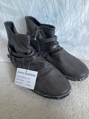 Graue Damen Stiefelletten