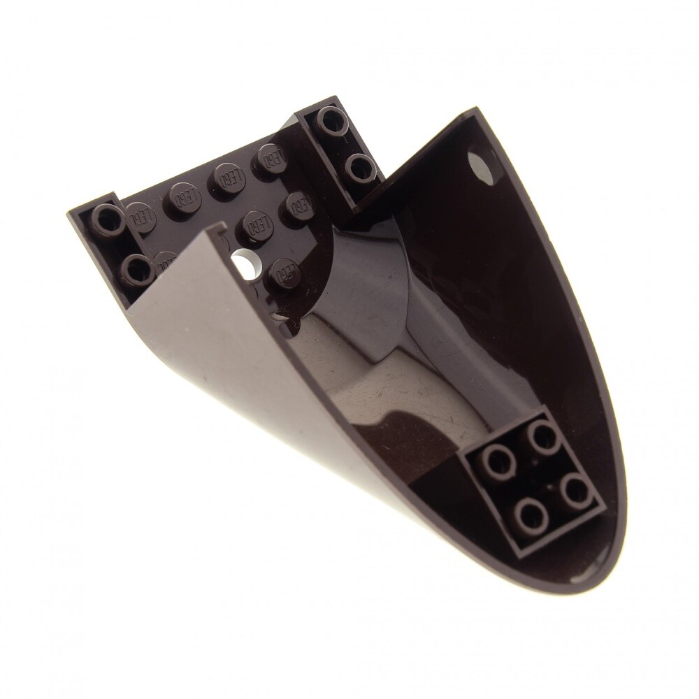 1X Lego Airplane Fuselage Tail 6X10X4 Dark Brown Curved Boat Ship 3817 87616