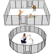 40"H Outdoor Metal Puppy Playpen Exercise Dog Pen Pet Fence 8-40 Panels Fencing
