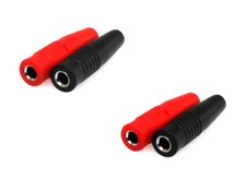✅ 4 x Bananenbuchse 4mm Rot + Schwarz Buchse Isoliert Bananenstecker Goldstecker