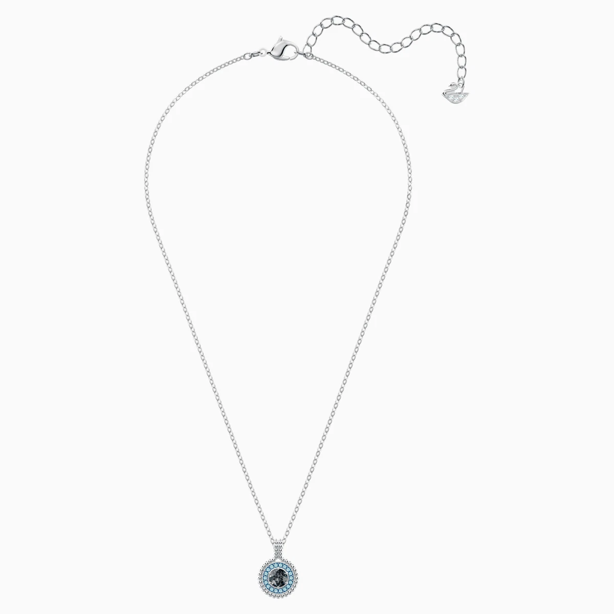 NWT Swarovski Oxygen Pendant Green Rhodium Plated Necklace 5468724
