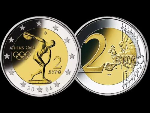2 Euro Gedenkmünze "Olympische Sommerspiele Athen" 2004 aus Griechenland - Bild 1 von 3