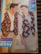 Butterick See Sew 6889 Sewing Pattern His & Hers Vests Size L-XL Uncut