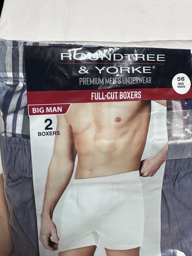 Roundtree Yorke Full Cut Boxers Underwear Men's 56 Big Man NEW 4-Pack Lot $60 - Picture 2 of 7
