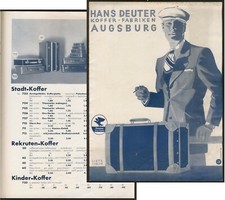 HANS DEUTER WALIZKA Augsburg RM-Cennik 1936 Katalog LIEBERT 36 m. rekruci-K.