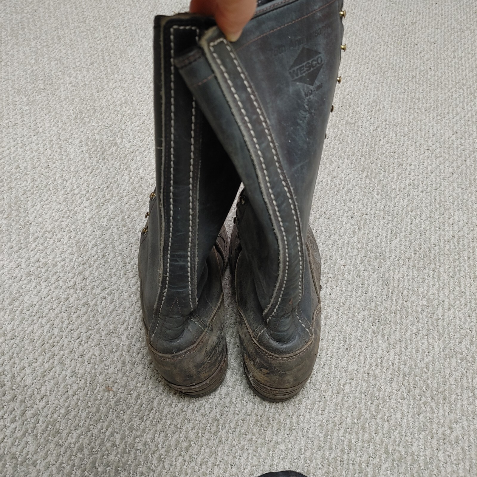 WESCO Highliner 75th Anniversary 16" Made USA Black Logger Work Boots 9