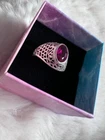Vintage Russian Soviet Sterling Silver 875 Ring Ruby USSR, Women's Jewelry Siz10