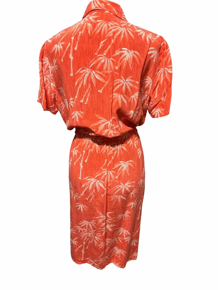 Diane von Furstenberg Women’s M Silk Assets Tropical Hawaiian Midi Shirt Dress - Image 4 of 4