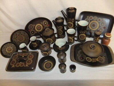 Denby Arabesque vintage retro hand painted stoneware tableware 8B3G  UK