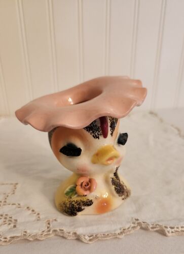 Vintage Head Vase Japan Acme Ware Anthropomorphic Duck Bird Planter Vase