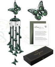 Wind Chimes For Outside 33" Butterfly Wind Chimes Outdoor Gifts For Women Mom Gr