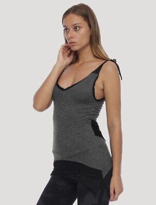 PSYLO Chica RMX Adjustable RARE GREY Top Vest Sz 3 UK 12 L Alt Pixie Cyber Rave
