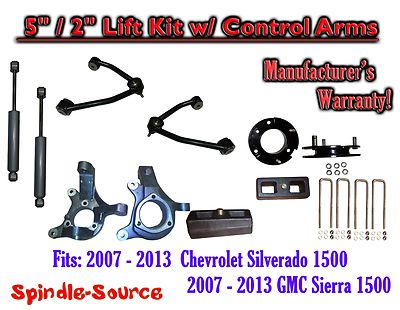 5''/2'' Spindle Lift Control Arms Shocks FOR 2007 -2016 Chevy Silverado GMC Sierra