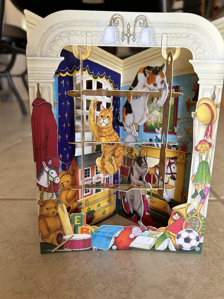 Santoro Graphics Cat Swing Card VTG - Image 3 of 4