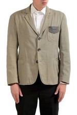Just Cavalli Men's Khakis Three Button Blazer Sport Coat US 40 IT 50