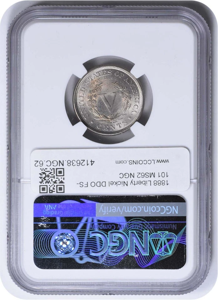 1888 Liberty Nickel FS-101 MS62 NGC - Image 2 of 2