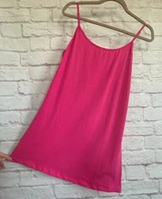 XL/1X/2X/3X New Hot Pink Cotton Stretchy Knit Long Tank Top Extender Tee