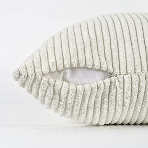 2 Packs Decorative Throw Pillow Covers 18x18 Inch for 18 x 18-Inch Cream White - Bild 4 von 6