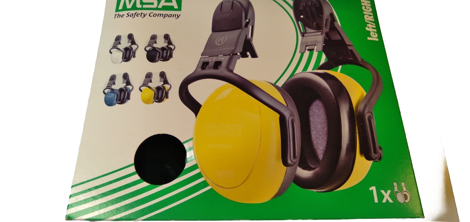 MSA 10087439 Hard Hat Mounted Safety Ear Muffs 25 Db Left/Right White-New Open