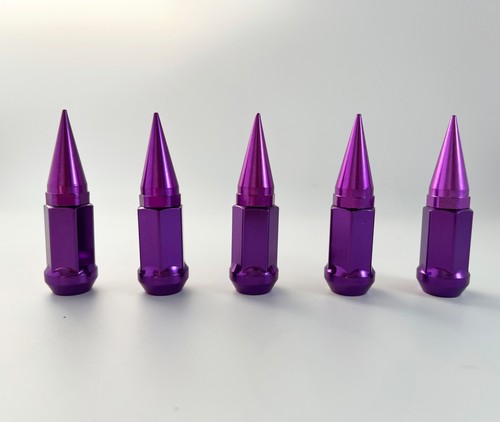 20 Purple Spike Acorn Lug Nuts 1/2-20 Fit Jeep CJ CJ3 CJ5 CJ5A CJ6 CJ6A CJ7 - Picture 3 of 7