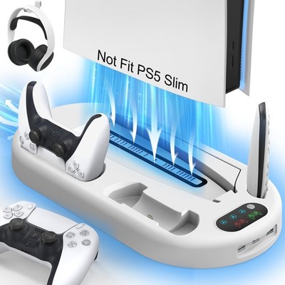 AMZDM PS5 Stand Cooling Station with Dual PS5 Charging Station & Controller C...