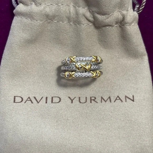 David Yurman Petite Helena Three Row Ring Size 8
