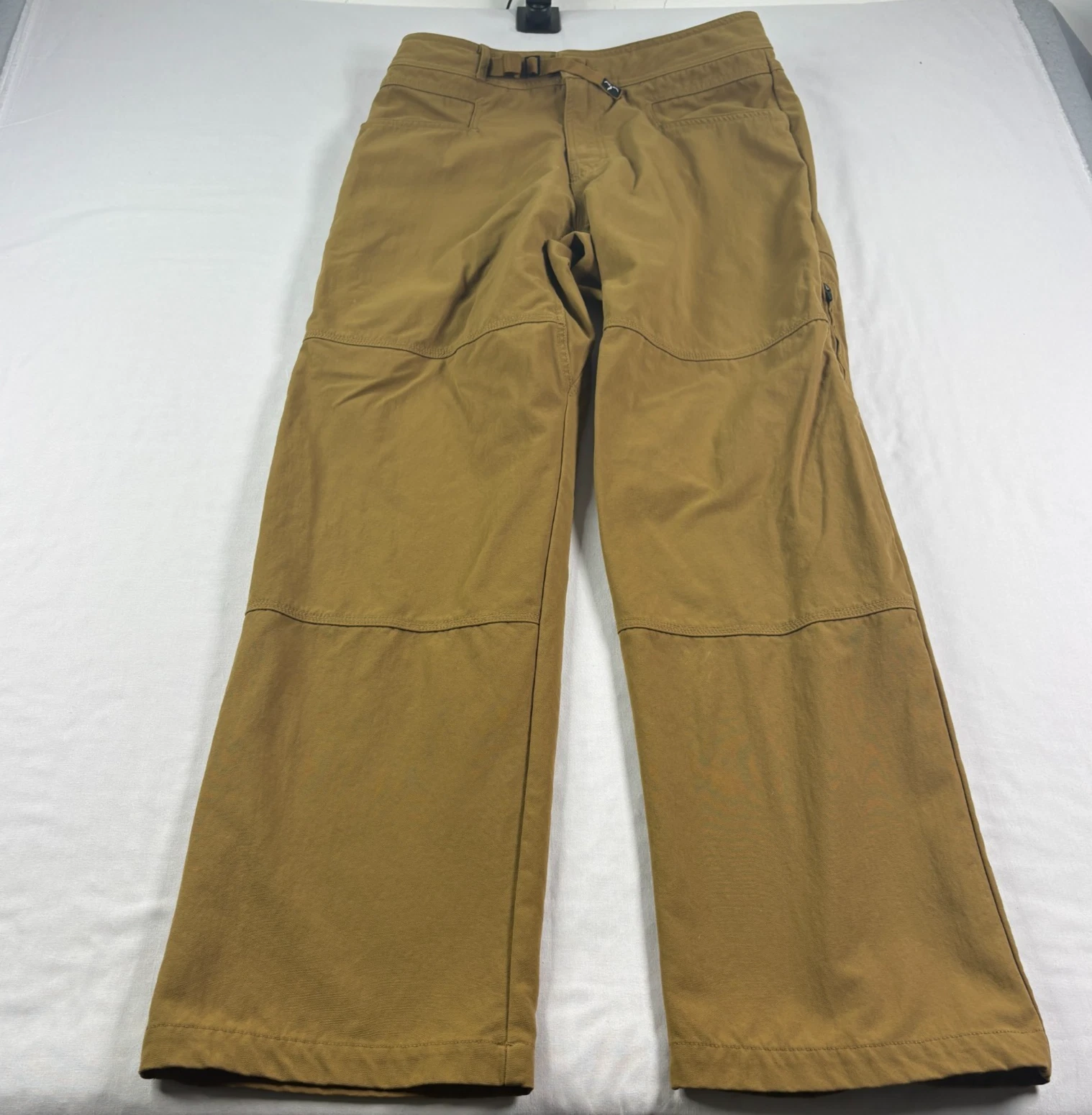 prAna Pants Mens Large Brown Cargo Pocket Relaxed Fit Outdoor Hiking Belted