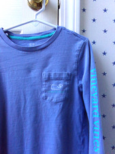 FLAW Girls Boys T-Shirt 6 VINEYARD VINES Blue 100 Cotton Small 45 Long Sleeve