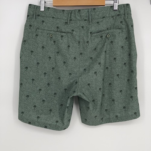 Trunks Land to Water Shorts Mens 34 x 7 Green Palm Trees Swim Beach Surf Pockets - Picture 4 of 9