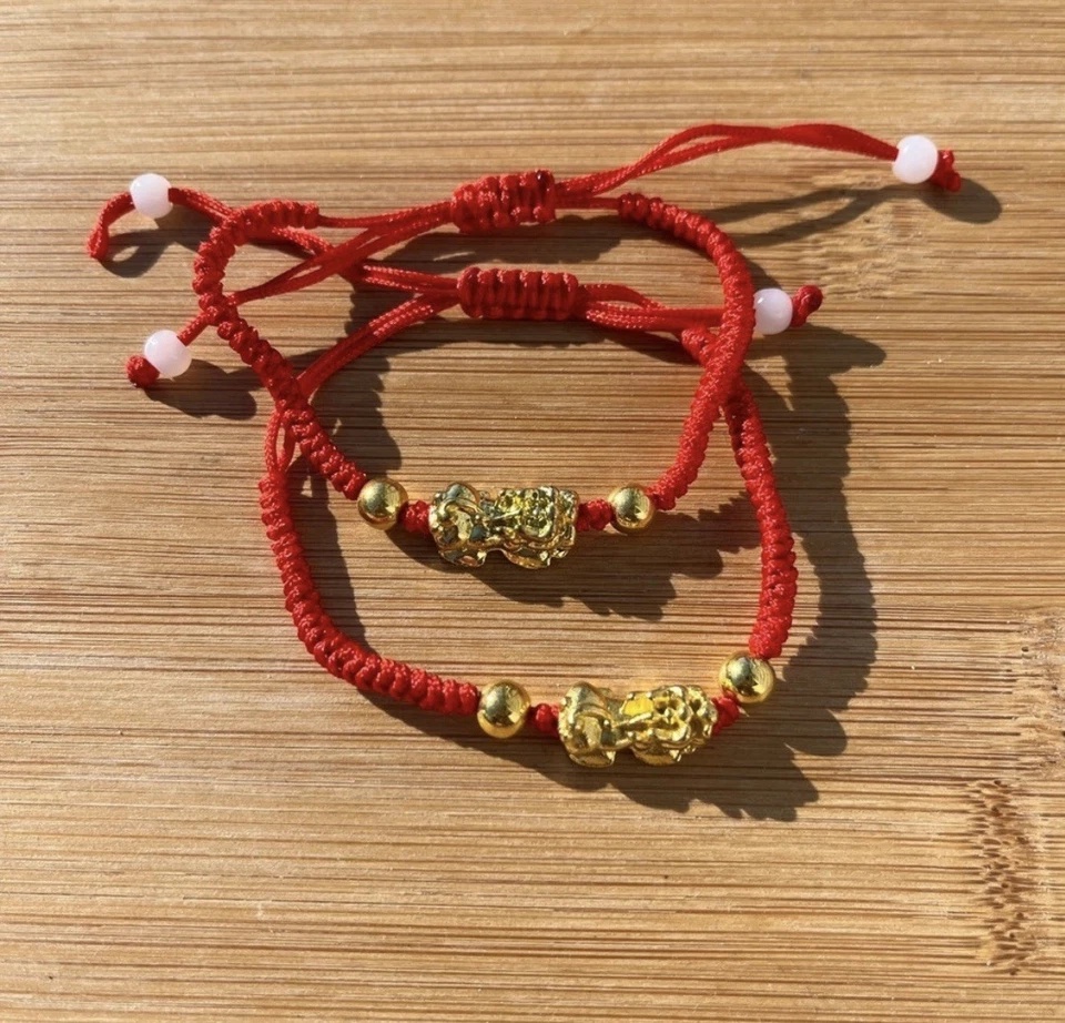 Pulsera Pixiu Cuentas Feng Shui Buena Suerte Atraer Riqueza Cuerda Trenzada Joyería Foto 4 de 4