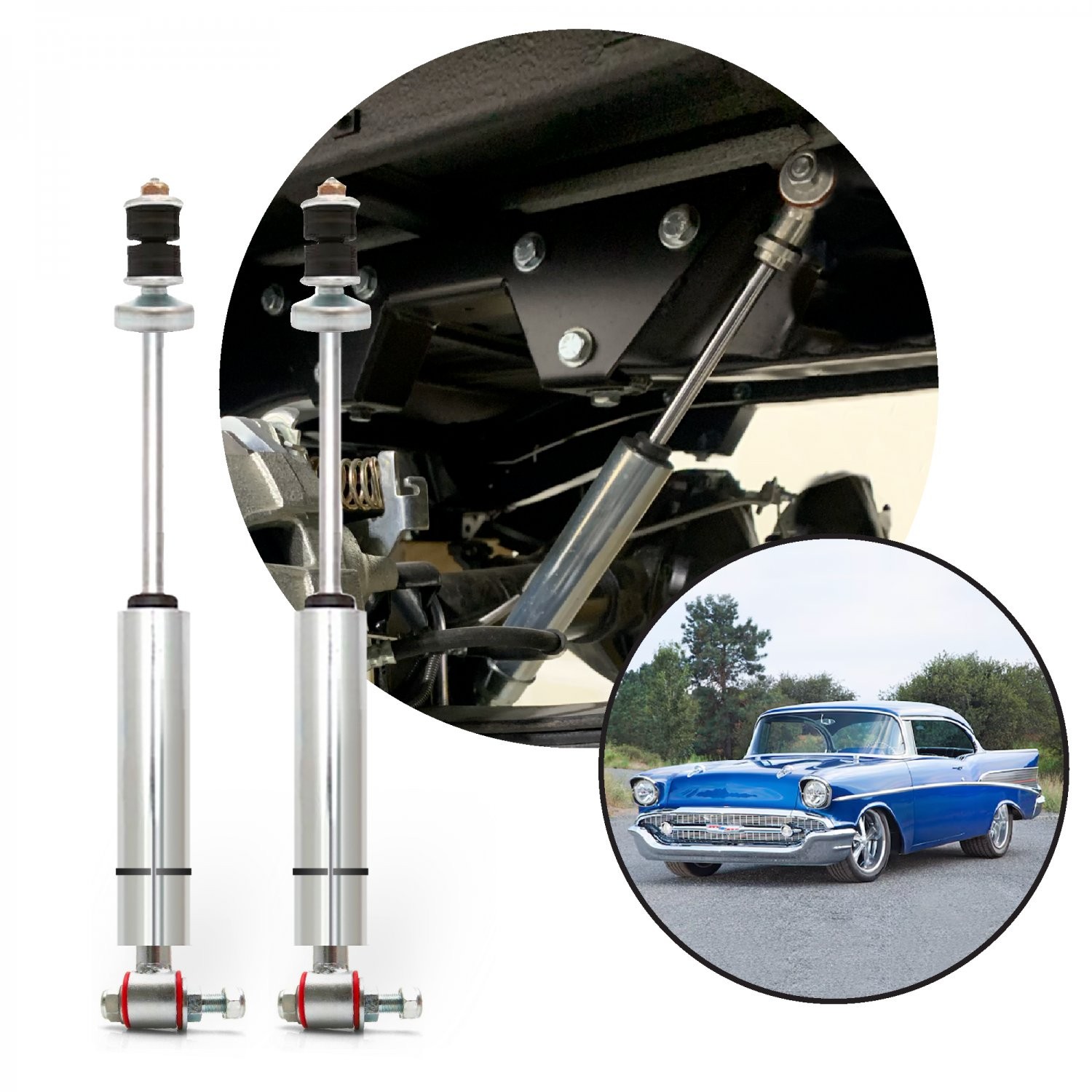 Performance Racing Nitrogen Gas Rear Shocks - 1955-1957 Chevrolet Bel Air Chevy