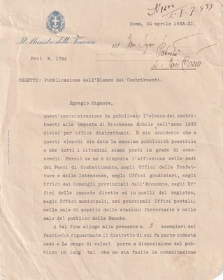 AAA953 AUTOGRAFO des Französischen Ministers Guido Jung 1933