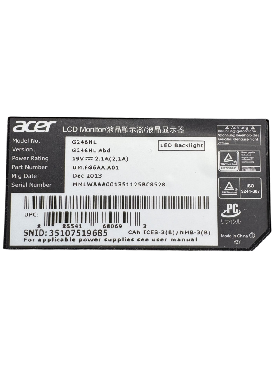 Acer G246HL Abd LED LCD Monitor for sale online | eBay