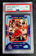 PSA 9 MINT 2004 LEBRON JAMES 1/1 SP GAME USED SEASON IN REVIEW S204