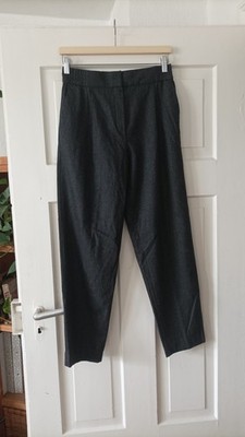 Massimo Dutti Damen dunkelgrau, Cropoed, Hose, Wolle Kaschmir, 38