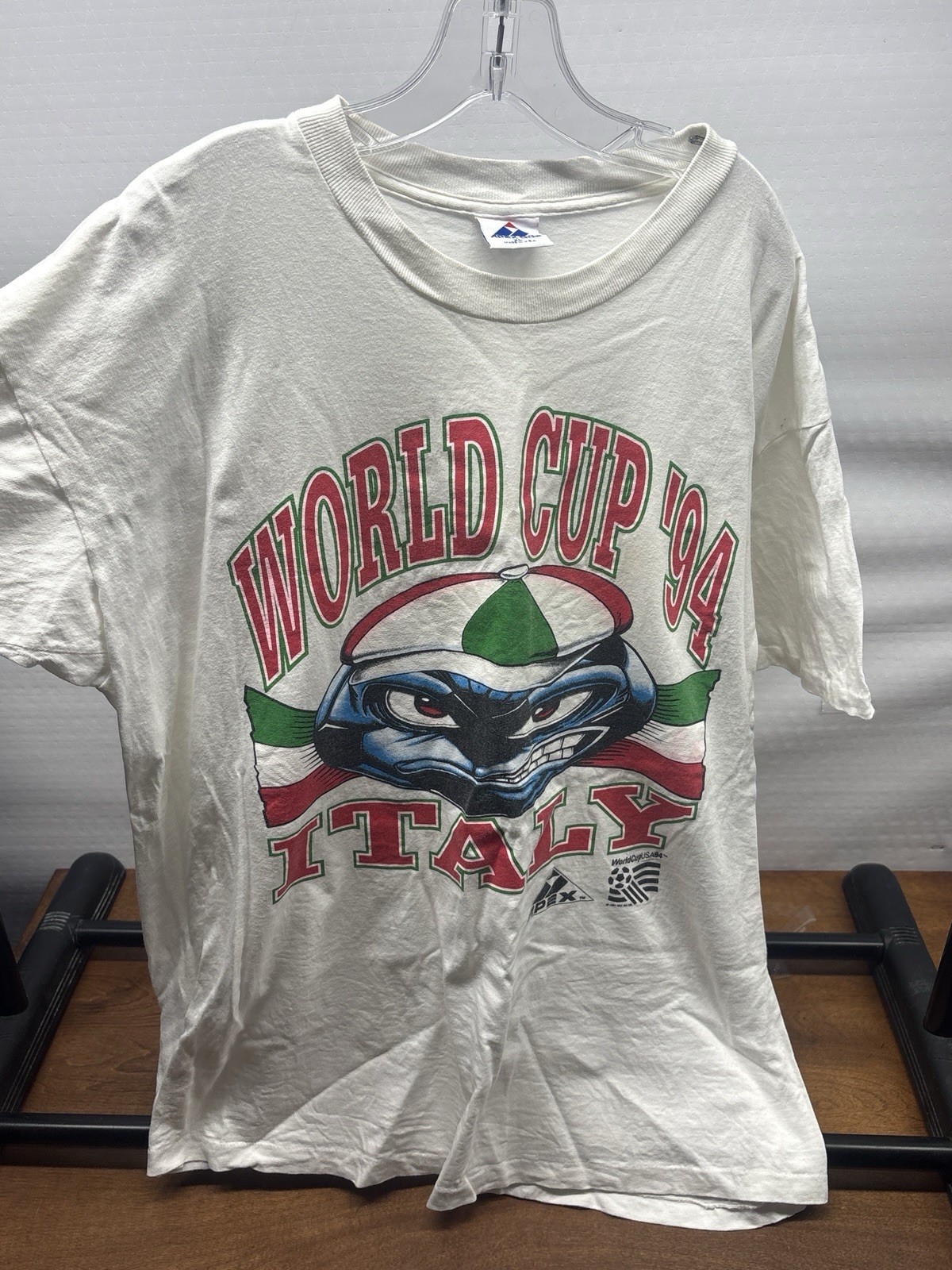 VINTAGE 1994 USA WORLD CUP ITALY SOCCER TEAM BIG PRINT APEX T-SHIRT Size XL