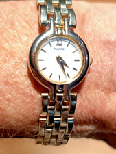 VTG. Pulsar Women's Gold Tone Dress Watch V810-X040 New Battery-Runs Perfectly